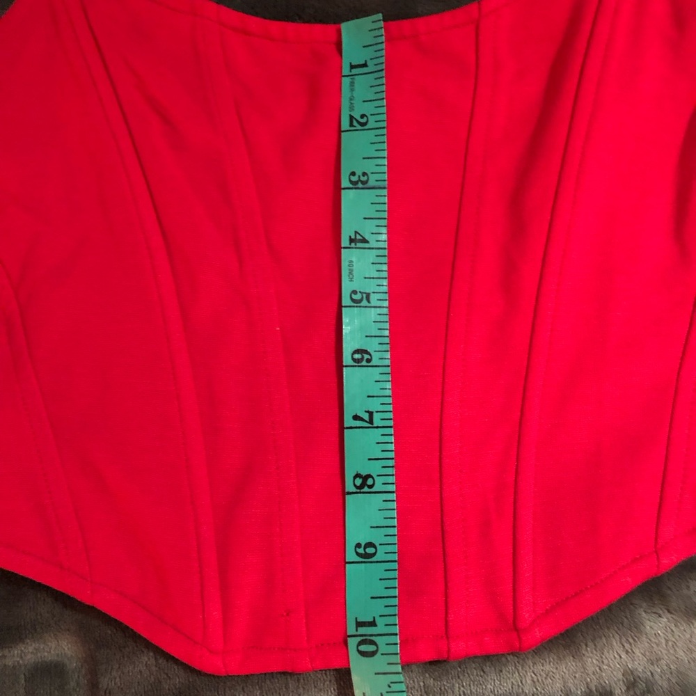 Anthropologie Red Strapless Seamed Top. Size XS - Picture 7 of 7